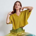 Breipakket Cardigan BENIKO  - Lang Yarns  -  ANANAS met gratis patroon (NL) twv €6,- bij de Breiboerderij                            