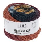 Lang Yarns Merino 120 Dégradé (09) Blauw / Oranje / Antraciet bij de Breiboerderij