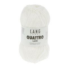  Lang Yarns QUATTRO Lamé (01) Wit bij de Breiboerderij                           