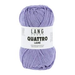  Lang Yarns QUATTRO Lamé (01) Wit bij de Breiboerderij                           