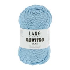  Lang Yarns QUATTRO Lamé (21) Lichtblauw bij de Breiboerderij                           