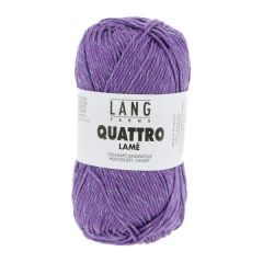  Lang Yarns QUATTRO Lamé (146) Middel Lila bij de Breiboerderij                             