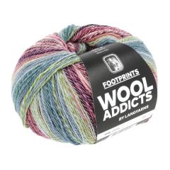 Wooladdicts FOOTPRINTS (14) Blauw / Wijn / Roze                            