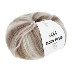 Lang Yarns Cloud Tweed (08) Creme/Donkerbruin bij de Breiboerderij                                        