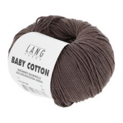 Lang Yarns Baby Cotton (168) Donkerbruin bij de Breiboerderij        