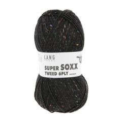 Lang Yarns Super SOXX Tweed 6 ply (04) Zwart (leverbaar half maart '26)