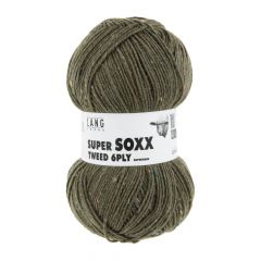Lang Yarns Super SOXX Tweed 6 ply (99) Mosgroen (leverbaar half maart '26)