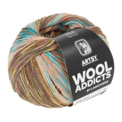  Wooladdicts by Lang Yarns ARTSY (10) Bruin / Blauw / Oker / Lila                           