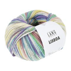 Lang Yarns LISBOA (07) Rood / Donkergroen / Blauw / Geel bij de Breiboerderij                            