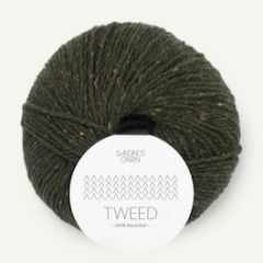 Sandnes Garn TWEED RECYCLED (9585) Olijf Groen                            