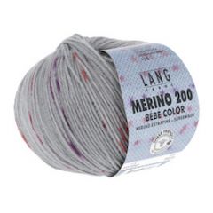 Lang Yarns Merino 200 Bébé Color (361) Grijs/Rood gespikkeld bij de Breiboerderij