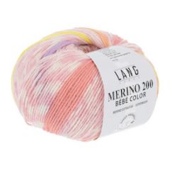 Lang Yarns Merino 200 Bébé Color (409) Roze gestreept bij de Breiboerderij