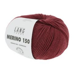 Lang Yarns Merino 150 Donker Rood gemeleerd (262) bij de Breiboerderij                            