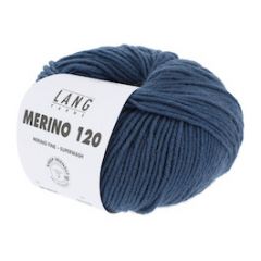 Lang Yarns Merino 120 (34) Jeansblauw bij de Breiboerderij                            