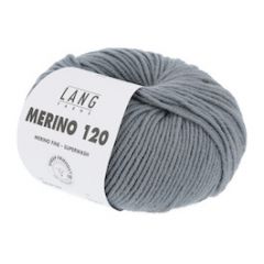 Lang Yarns Merino 120 Grijs (124) bij de Breiboerderij                            