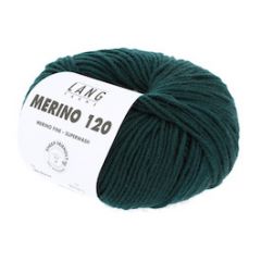 Lang Yarns Merino 120 (217) Donkergroen bij de Breiboerderij                            