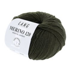 Lang Yarns Merino 120 (498) Mosgroen bij de Breiboerderij                            