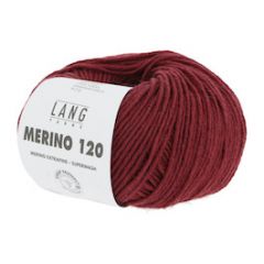 Lang Yarns Merino 120 (562) Donker Rood Melange bij de Breiboerderij