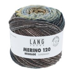 Lang Yarns Merino 120 Dégradé (13) Beige / Petrol / Grijs bij de Breiboerderij