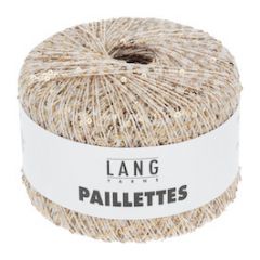 Lang Yarns PAILLETTES (02) Ecru / Goud bij de Breiboerderij