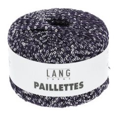 Lang Yarns PAILLETTES (35) Marine / Zilver bij de Breiboerderij