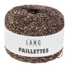 lang yarns paillettes 39.0068 donker bruin bij de Breiboerderij                            