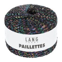 Lang Yarns PAILLETTES (104) Zwart/Regenboog bij de Breiboerderij