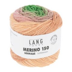 Lang Yarns MERINO 150 Dégradé (03) Groen / Zalm / Bordeaux bij Breiboerderij