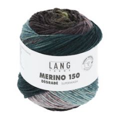 Lang Yarns MERINO 150 Dégradé (05) Mint / Bordeaux / Blauw bij de Breiboerderij
