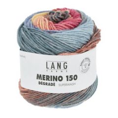 Lang Yarns MERINO 150 Dégradé (14) Mint / Bordeaux / Blauw bij de Breiboerderij