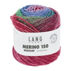 Lang Yarns MERINO 150 Dégradé (13) Blauw / Roze / Rood bij de Breiboerderij