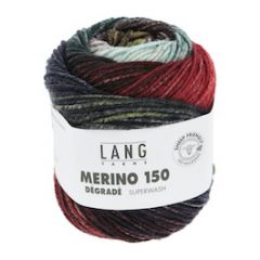 Lang Yarns MERINO 150 Dégradé (14) Mint / Bordeaux / Blauw bij de Breiboerderij