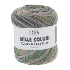 Lang Yarns Mille Colori Socks&Lace Luxe (203) Lila / Groen / Zalm bij de Breiboerderij!                                    