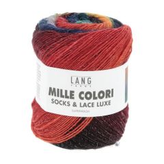 Lang Yarns Mille Colori Socks&Lace Luxe (208) Blauw / Groen / Rood bij de Breiboerderij                         
                            