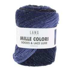 Lang Yarns Mille Colori Socks&Lace Luxe (215) Navy / Blauw / Petrol bij de Breiboerderij                            