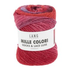 Lang Yarns Mille Colori Socks&Lace Luxe (217) Lila / Rood bij de Breiboerderij                            