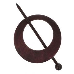Vestsluiting Hout Rond Asymmetrisch 80 mm Donker Bruin bij de Breiboerderij                         
                            