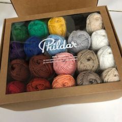 Phildar Coton 3 mini-bolletjes 20 x 25 gram (regenboog)  bij de Breiboerderij                       