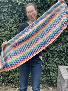 Gehaakte sjaal Rainbow wave