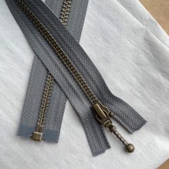 Rits / Zipper YKK 45 cm - Granite - PetiteKnit - met label