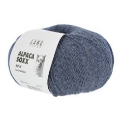 Lang Yarns Alpaca Soxx 6 ply Easywash (10) Blauw gemeleerd bij de Breiboerderij
