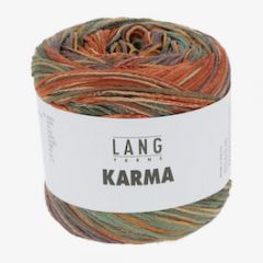 Lang Yarns Karma (07)  Bruin / Oranje / Olijf bij de Breiboerderij