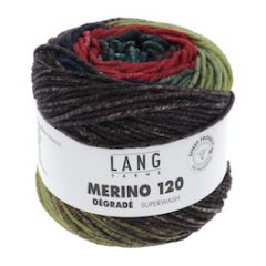 Lang Yarns Merino 120 Dégradé (11) Mint / Bordeaux / Blauw