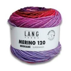 Lang Yarns Merino 120 Dégradé (04) Roze / Lila bij de Breiboerderij