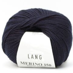 Lang Yarns Merino 150 (25) Zeer Donkerblauw bij de Breiboerderij