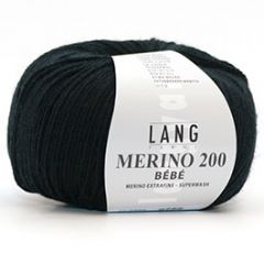 Lang Yarns Merino 200 Bébé (304) Zwart bij de Breiboerderij