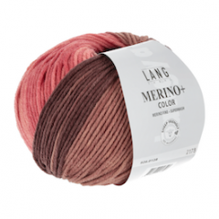 Lang Yarns Merino+ Color (128) Zalm/Blauw/Bruin bij de Breiboerderij