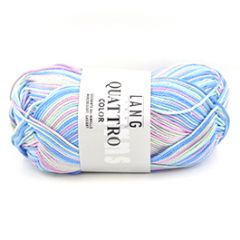 Lang Yarns Quattro Color (52) Blauw/Roze/Mint print bij de Breiboerderij