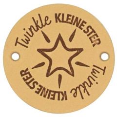 Durable - Leren Label - Twinkle Kleine Ster - 2 stuks - rond 3,5 cm.