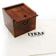 LYKKE Yarn Box - Rozen Hout ca. 18 x 18 x 15 cm